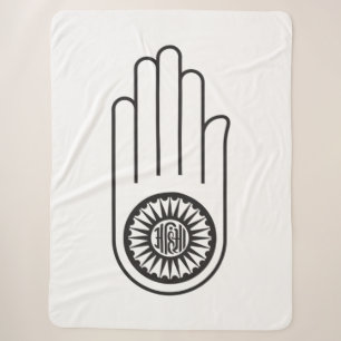 Spaans symbool van Ahimsa (hand van geweldloosheid Sherpa Deken