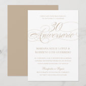 Spaans Taal 30 Aniversario de Bodas Bruiloft Kaart (Voorkant / Achterkant)