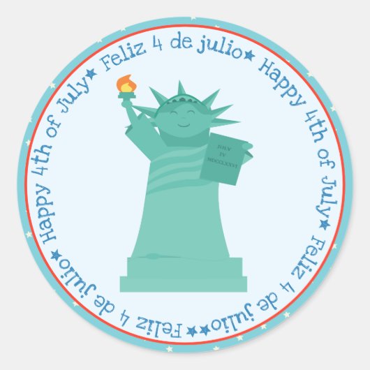 Spaans Vierde juli Vrijheidsbeeld Sticker (Voorkant)