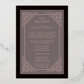 Spaans  Vlaams Vellum Effect Mis XV Años Folie Uitnodiging (Achterkant)