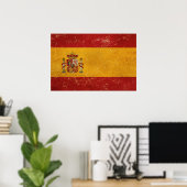 Spaans vlag Grunge ontwerp Poster (Thuiskantoor)