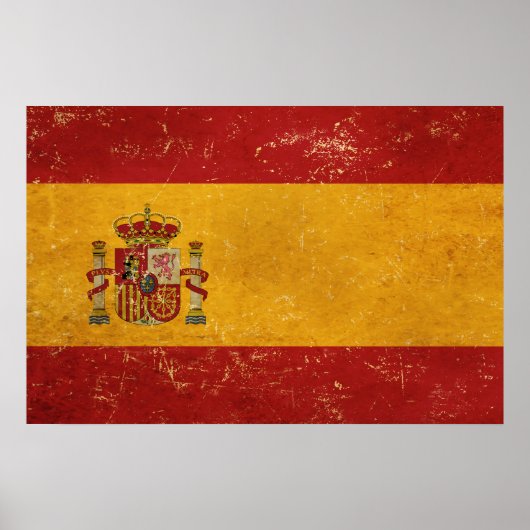 Spaans vlag Grunge ontwerp Poster (Voorkant)