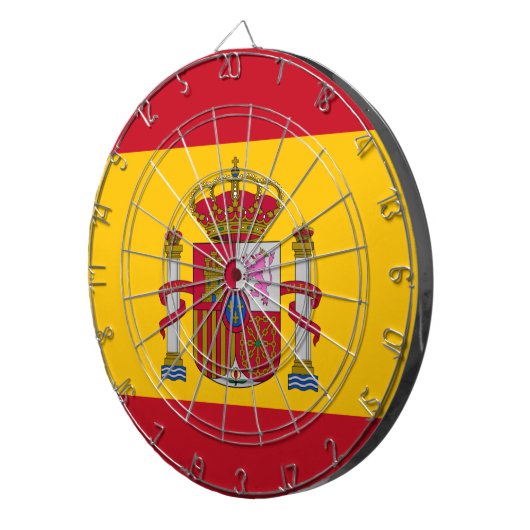 Spaans vlagdartboard en liefde Spanje/spelraad Dartbord (Voorkant Rechts)