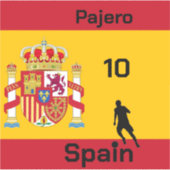 Spaans Voetbal, aanpasbaar Sticker (Voorkant)