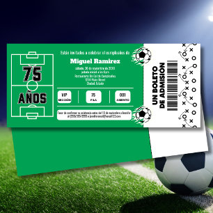 Spaans Voetbalwedstrijdkaartje voor 75ste Verjaard Kaart