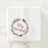 Spaans Vrolijk Kerstfeest, Feliz Navidad, Aangepas Bedankjes Labels (In situ)