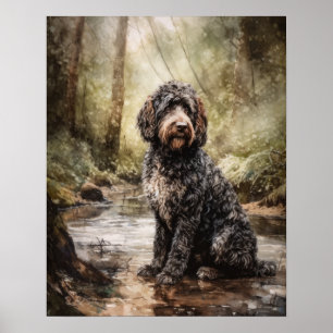 Spaans Water Dog Art Print Poster