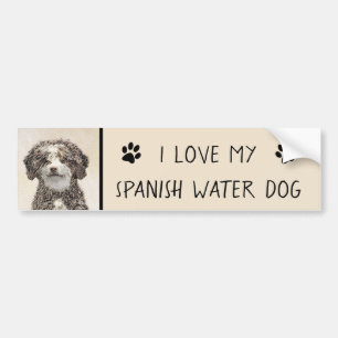Spaans waterhondenschilderij - Kute Original Dog A Bumpersticker