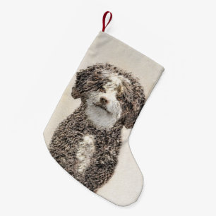 Spaans waterhondenschilderij - Kute Original Dog A Kleine Kerstsok