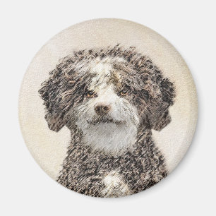Spaans waterhondenschilderij - Kute Original Dog A Magneet