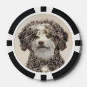 Spaans waterhondenschilderij - Kute Original Dog A Poker Chips (Voorkant)