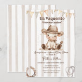 Spaans Western Vaquerito Cowboy Baby shower Kaart (Voorkant / Achterkant)