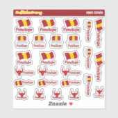 Spaanse aangepaste naamlabels Spanje | Sticker (Vel)