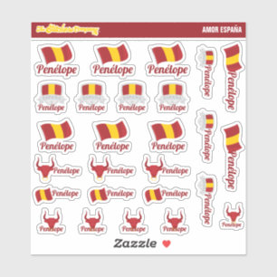 Spaanse aangepaste naamlabels Spanje Sticker