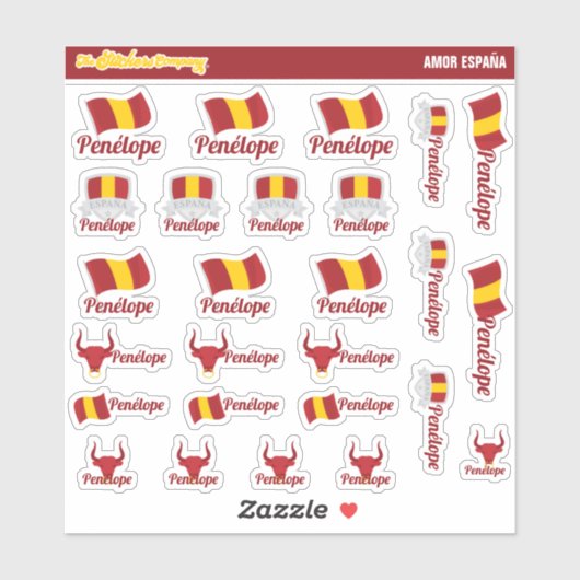 Spaanse aangepaste naamlabels Spanje | Sticker (Vel)