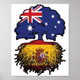 Spaanse Australische Australische ringbandvlag Poster