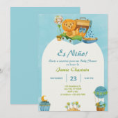 Spaanse Baby Jongen Douche Kaart (Voorkant / Achterkant)