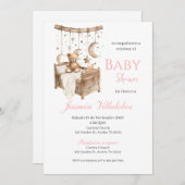 Spaanse baby shower uitnodiging beer meisje (Voorkant / Achterkant)