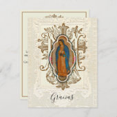 Spaanse begrafenis Guadalupe Religieuze Dank u Bedankkaart (Voorkant / Achterkant)