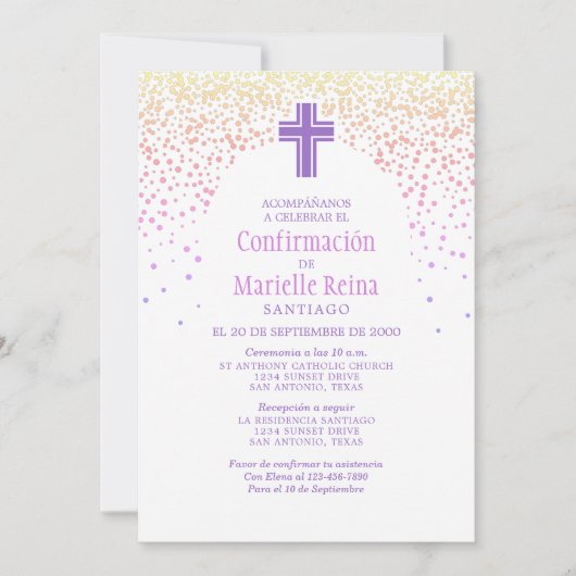 Spaanse bevestiging voor meisjes kaart (Voorkant)