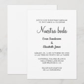 spaanse blanco de boda trouwuitnodigingen kaart (Voorkant / Achterkant)