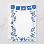 Spaanse Blauwe Talavera Frame Nuestra Boda Kaart (Achterkant)