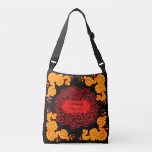 Spaanse bloemenprint crossbody tas