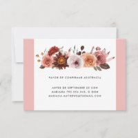Spaanse, Blush, Roze en Bourgondische Floral RSVP-