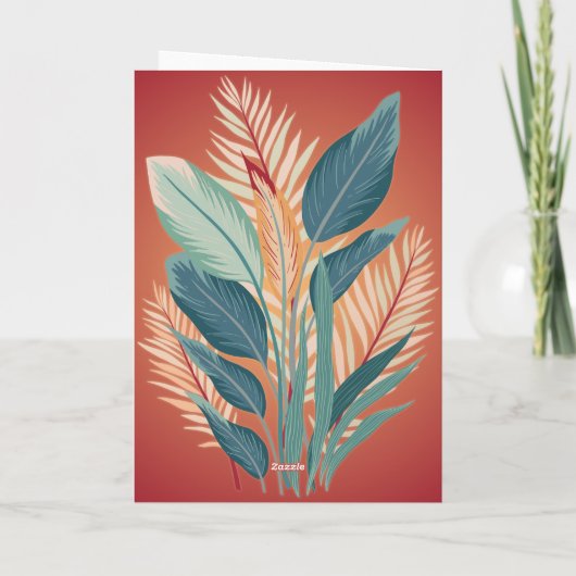 Spaanse Boheemse Bloemen Terracotta Gelukkige Verj Kaart (Achterkant)