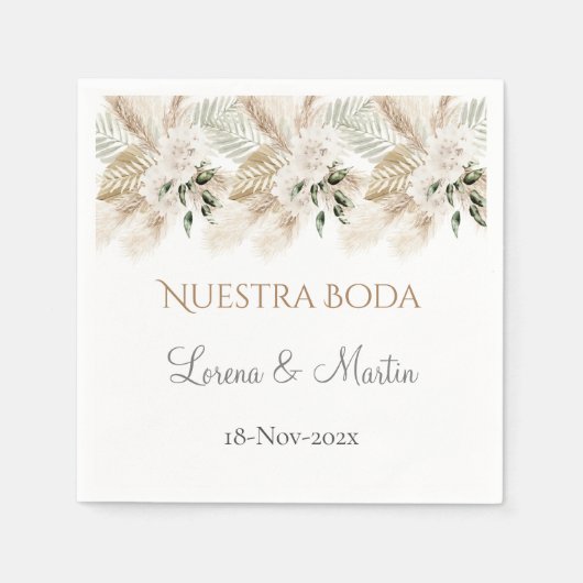 Spaanse Boho bruiloft servetten (Voorkant)