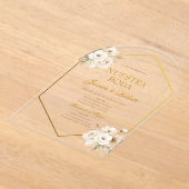 Spaanse Boho Floral Wedding Acryl Uitnodigingen (Laagn)