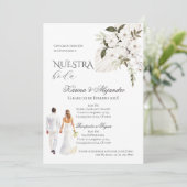 Spaanse Boho Floral Wedding Kaart (Staand voorkant)