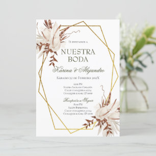 Spaanse Boho Floral Wedding Kaart