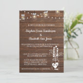 Spaanse bruiloft Barn Mason Jar Classic Wood Kaart (Staand voorkant)