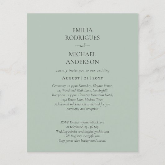 Spaanse bruiloft nodigt BILINGUAL Budget Boda uit Flyer (Voorkant)