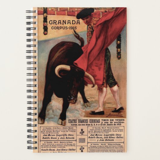  Spaanse Bullfighter Day Planner (Voorkant)