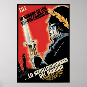 Spaanse Burgeroorlog Poster Het bloed van de geval