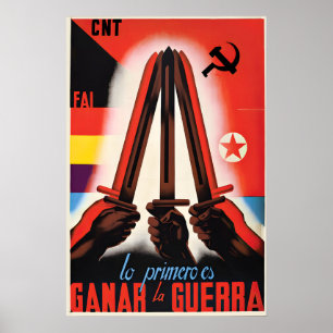 Spaanse Burgeroorlog Poster Het eerste is om te wi