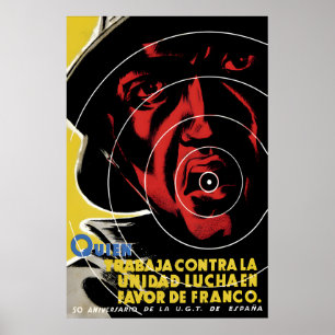 Spaanse Burgeroorlog Poster Wie werkt tegen eenhei