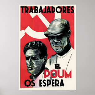 Spaanse Burgeroorlog Propagandaposter Arbeiders, d Poster