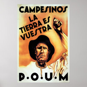 Spaanse Burgeroorlog Propagandaposter Boeren, de Poster