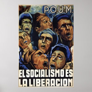 Spaanse Burgeroorlog Propagandaposter Socialisme i Poster
