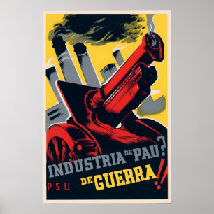 Spaanse Burgeroorlog Propagandaposter Vredesindust Poster
