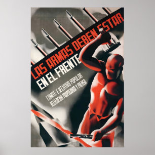 Spaanse Burgeroorlog Propagandaposter  Wapens moet Poster