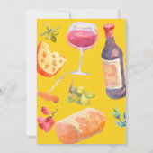 Spaanse Chic Wijn & Kaasproeverij 40e Verjaardag Kaart (Achterkant)
