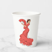 Spaanse danser Flamenco Papieren Bekers (Achterkant)