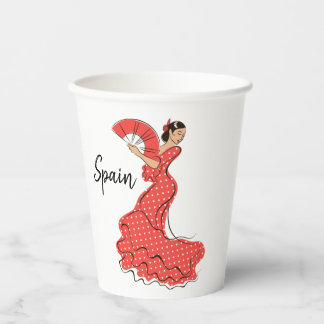 Spaanse danser Flamenco Papieren Bekers