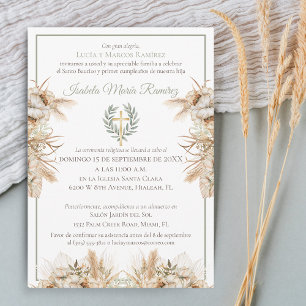 Spaanse doop eerste verjaardag pampagras kaart