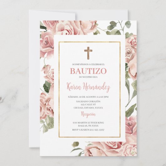 Spaanse doop meisje kaart (Voorkant)