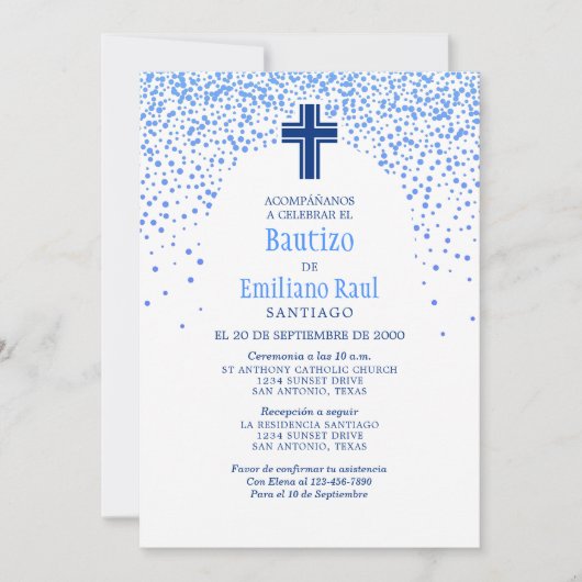 Spaanse doop voor jongens kaart (Voorkant)